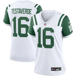 Jerseys|Women^New York Jets Women's Nike Vinny Testaverde White Classic Alternate Retired Player Game Jersey