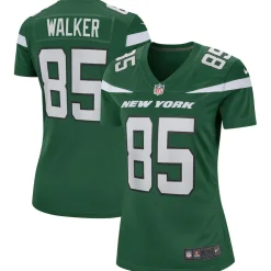 Replica|Throwback^New York Jets Women's Nike Wesley Walker Green Game Retired Player Jersey