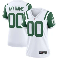 Jerseys|Women^New York Jets Women's Nike White Classic Alternate Custom Replica Jersey
