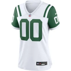 Jerseys|Women^New York Jets Women's Nike White Classic Alternate Custom Replica Jersey