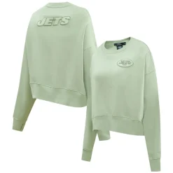 Sweatshirts & Fleece|Women^New York Jets Women's Pro Standard Light Green Neutral Pullover Sweatshirt