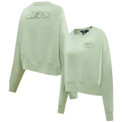 Sweatshirts & Fleece|Women^New York Jets Women's Pro Standard Light Green Neutral Pullover Sweatshirt