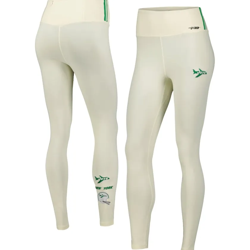 Shorts & Pants^New York Jets Women's Pro Standard Cream Retro Classic Tri-Blend Jersey Leggings