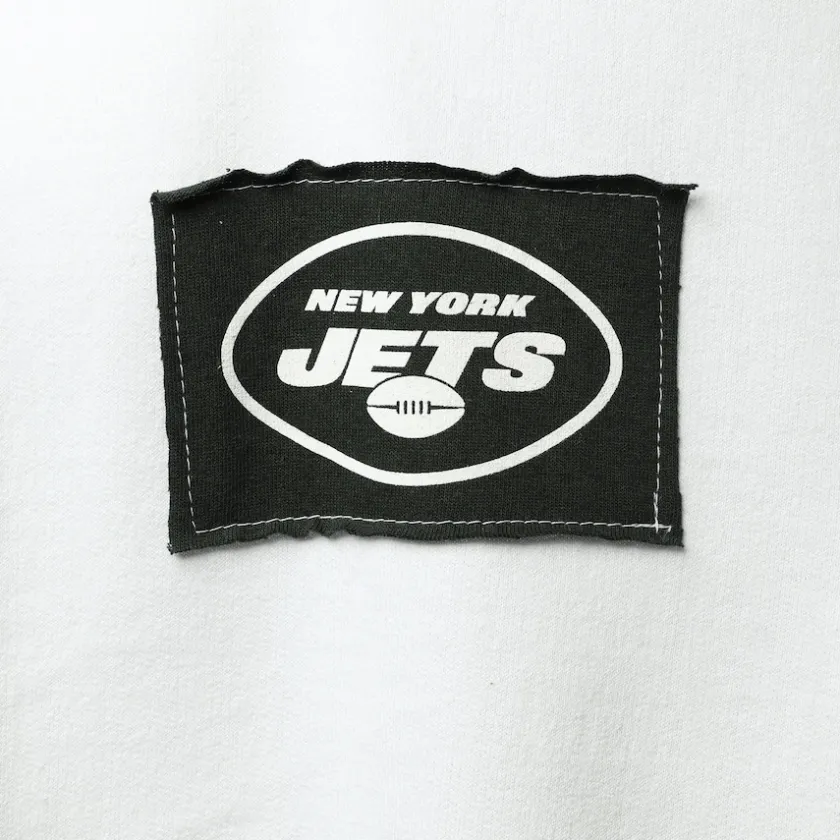 Sweatshirts & Fleece|Women^New York Jets Women's Refried Apparel White Sustainable Crop Dolman Pullover Hoodie