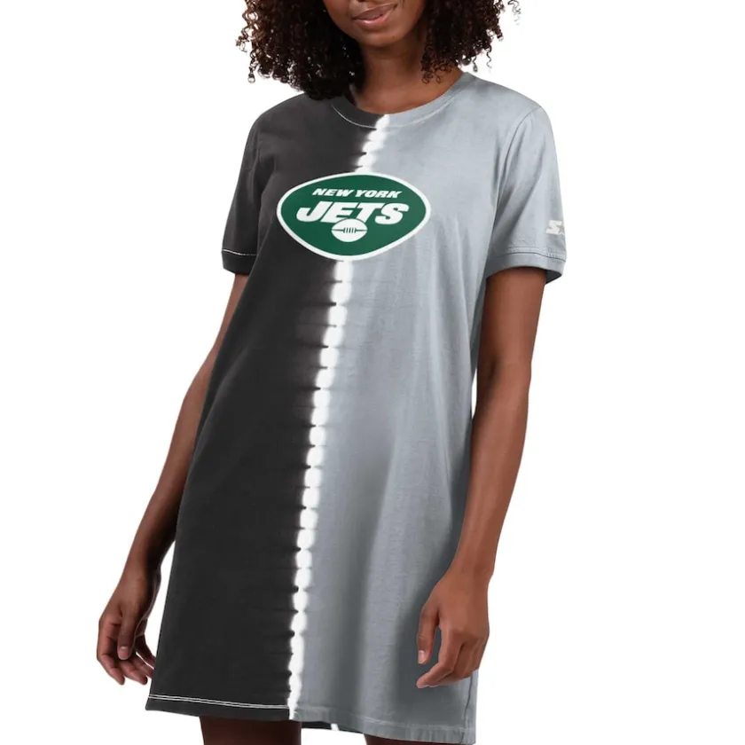 Dresses & Skirts^New York Jets Women's Starter Black Ace Tie-Dye T-Shirt Dress