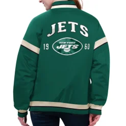 Jackets^New York Jets Women's Starter Green Tournament Full-Snap Varsity Jacket