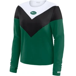 T-Shirts|Women^New York Jets Women's WEAR By Erin Andrews Green/Black Chevron Tri-Blend Long Sleeve T-Shirt