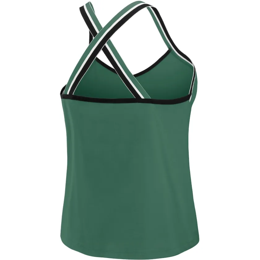 T-Shirts|Women^New York Jets Women's WEAR By Erin Andrews Green Cross Strap Tri-Blend Tank Top