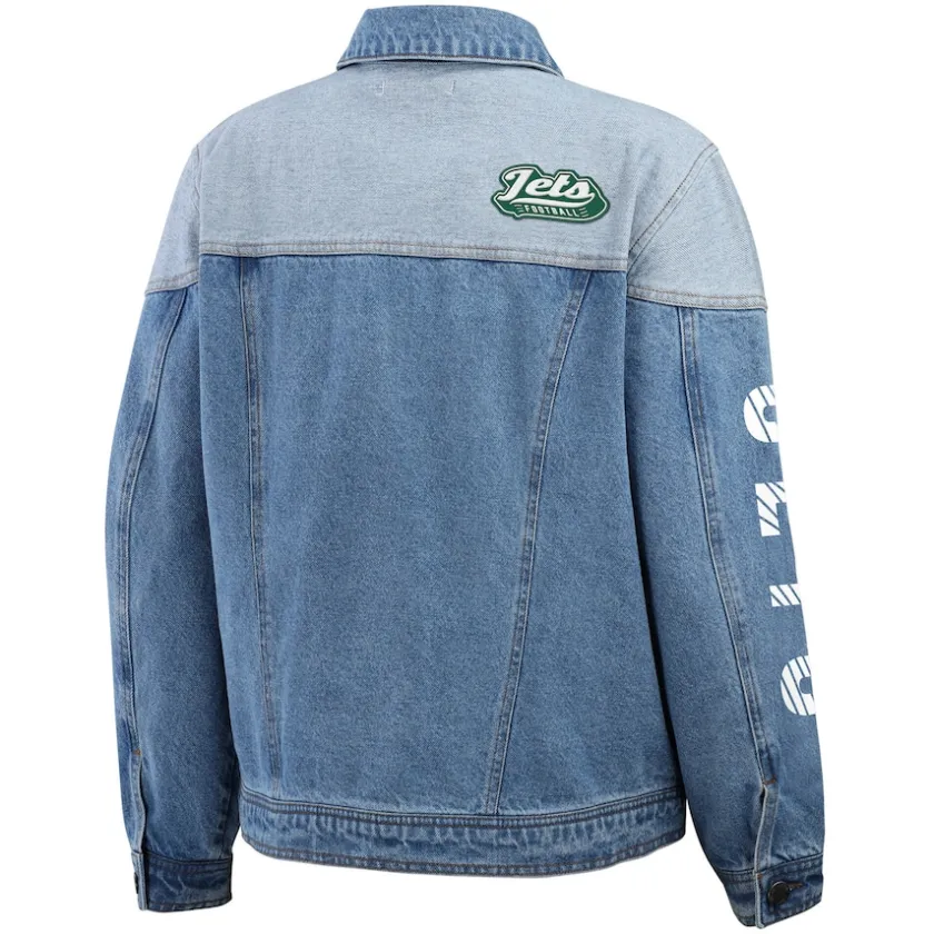 Jackets^New York Jets Women's WEAR By Erin Andrews Full-Button Denim Jacket