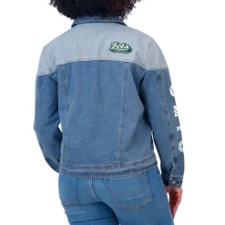 Jackets^New York Jets Women's WEAR By Erin Andrews Full-Button Denim Jacket