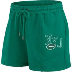 Underwear & Sleepwear^New York Jets Women's WEAR By Erin Andrews Green Washed Fleece Long Sleeve T-Shirt & Shorts Lounge Set