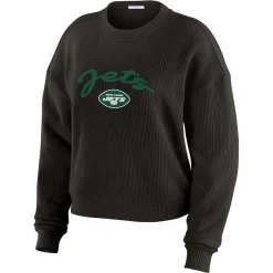 Underwear & Sleepwear^New York Jets Women's WEAR By Erin Andrews Cream Plus Size Knitted Tri-Blend Long Sleeve T-Shirt & Pants Lounge Set