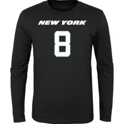 T-Shirts|Kids^New York Jets Youth Aaron Rodgers Black Mainliner Player Name & Number Long Sleeve T-Shirt