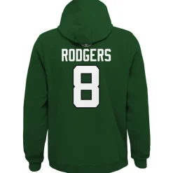 Sweatshirts & Fleece|Kids^New York Jets Youth Aaron Rodgers Green Mainliner Player Name & Number Pullover Hoodie