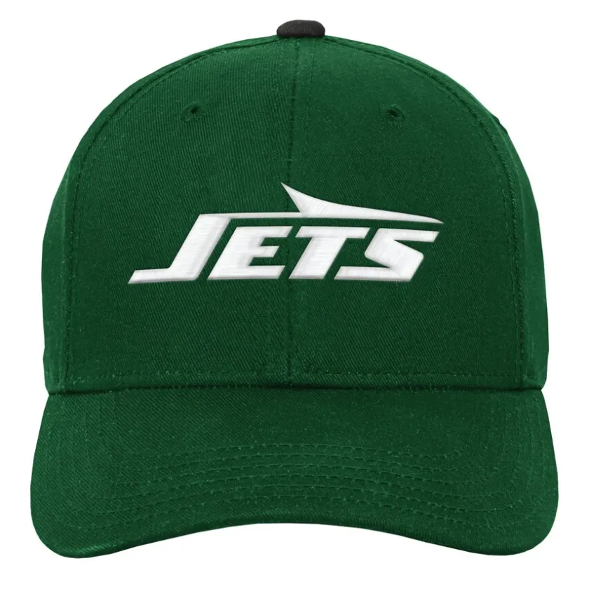 Hats|Kids^New York Jets Youth Green Team Pre-Curved Adjustable Hat