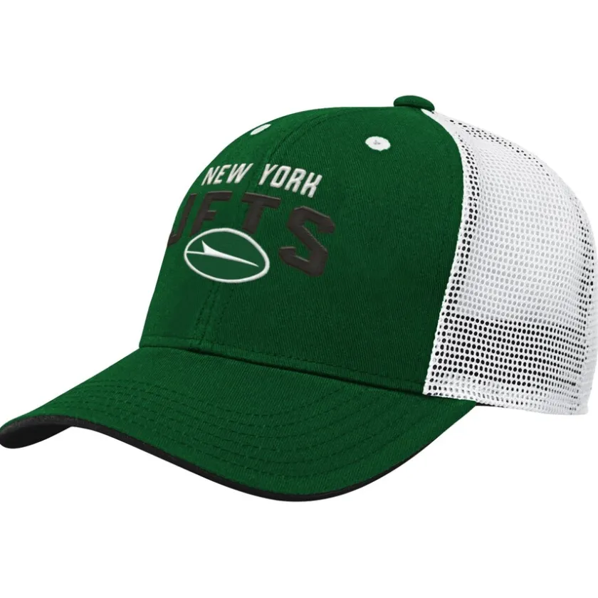Hats|Kids^New York Jets Youth Green Core Lockup Trucker Adjustable Hat