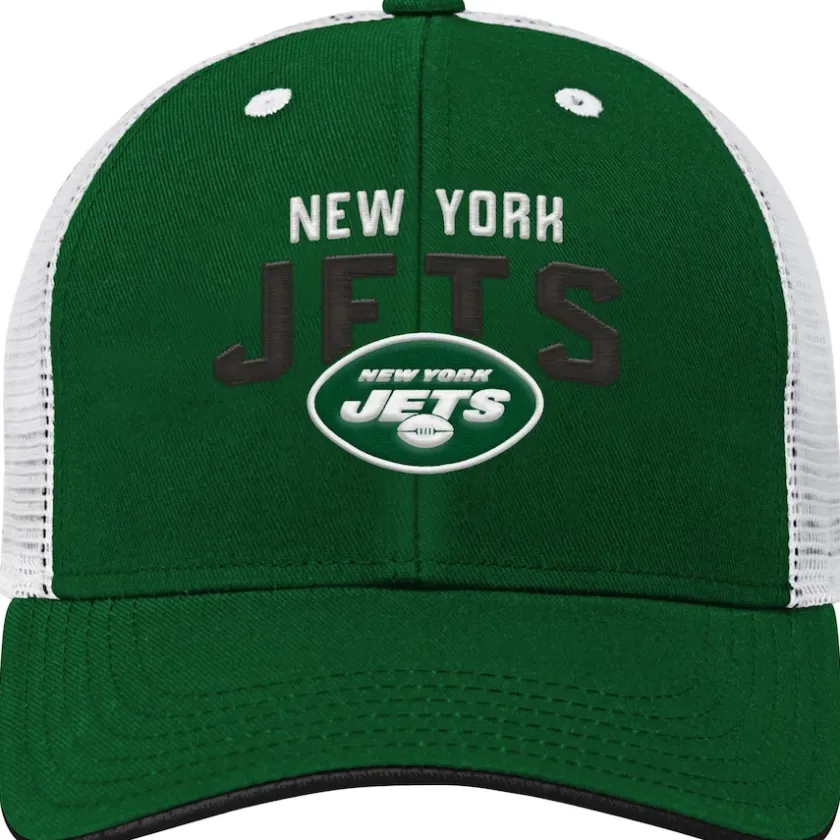 Hats|Kids^New York Jets Youth Green/White Core Lockup Adjustable Hat