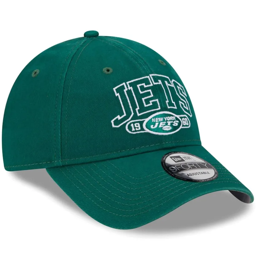 Hats|Kids^New York Jets Youth New Era Green Outline 9FORTY Adjustable Hat