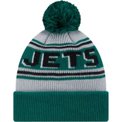 Hats|Kids^New York Jets Youth New Era Green Main Cuffed Knit Hat With Pom