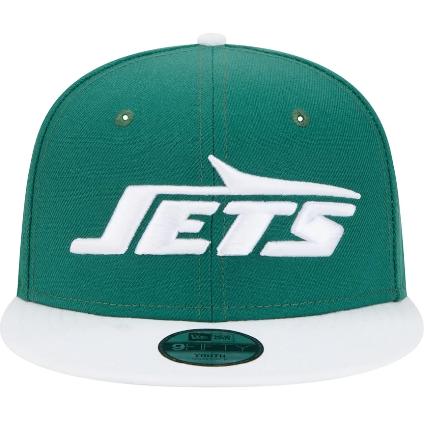 Hats|Kids^New York Jets Youth New Era Green/White Main Two-Tone 9FIFTY Snapback Hat