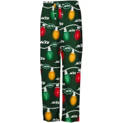 Underwear & Sleepwear^New York Jets Youth Two-Piece Garland Holiday Long Sleeve Pajama Set