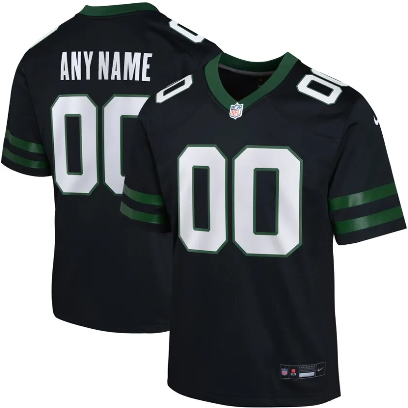 Jerseys|Kids^New York Jets Youth Nike Legacy Black Alternate Custom Game Jersey
