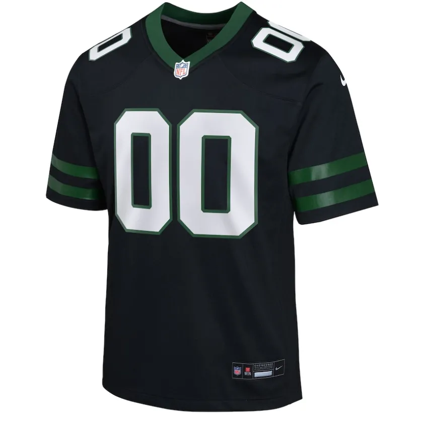 Jerseys|Kids^New York Jets Youth Nike Legacy Black Alternate Custom Game Jersey