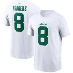 T-Shirts|Kids^New York Jets Youth Nike Aaron Rodgers White Player Name & Number T-Shirt