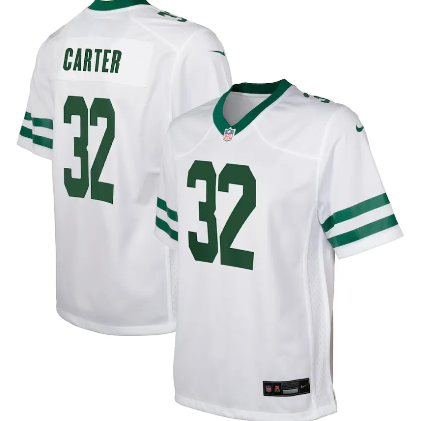 Jerseys|Kids^New York Jets Youth Nike Michael Carter Legacy White Game Jersey