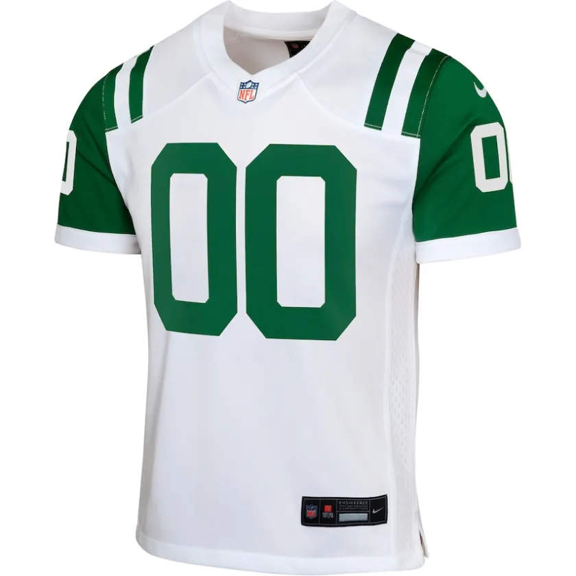 Jerseys|Kids^New York Jets Youth Nike White Classic Alternate Custom Replica Jersey