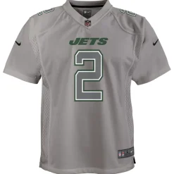 Jerseys|Kids^New York Jets Youth Nike Zach Wilson Gray Atmosphere Game Jersey