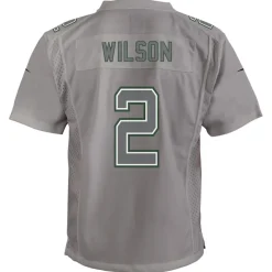 Jerseys|Kids^New York Jets Youth Nike Zach Wilson Gray Atmosphere Game Jersey