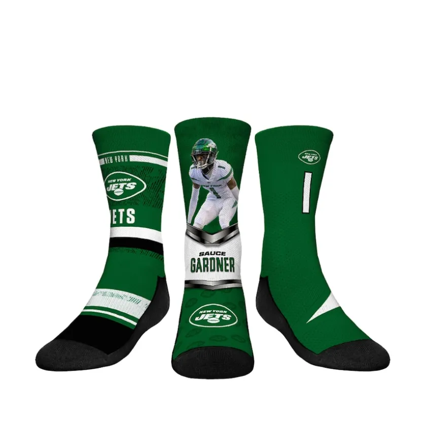 Shoes & Socks^New York Jets Youth Rock Em Socks Ahmad Sauce Gardner 3-Pack Crew Sock Set