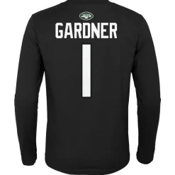 T-Shirts|Kids^New York Jets Youth Sauce Gardner Black Mainliner Player Name & Number Long Sleeve T-Shirt