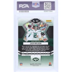 Trading Cards^New York Jets Zach Wilson 2022 Panini Mosaic Gold Mosaic #151 #3/10 PSA Authenticated 10 Card