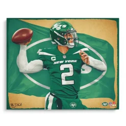 Photos^New York Jets Zach Wilson 16" X 20" Photo Print - Designed & Signed By Artist Brian Konnick - Limited Edition 25