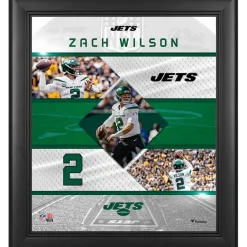 Photos^New York Jets Zach Wilson Framed 15" X 17" Stitched Stars Collage